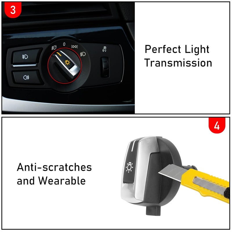 Jaronx Compatible with BMW Headlight Control Knob, Upgraded Headlamp Switch Control Head Light Switch Konb Button Replacement for 5 F10 F11, 6 F12 F13, 7 F01 F02, X3 F25, X4 F26 - Image 4